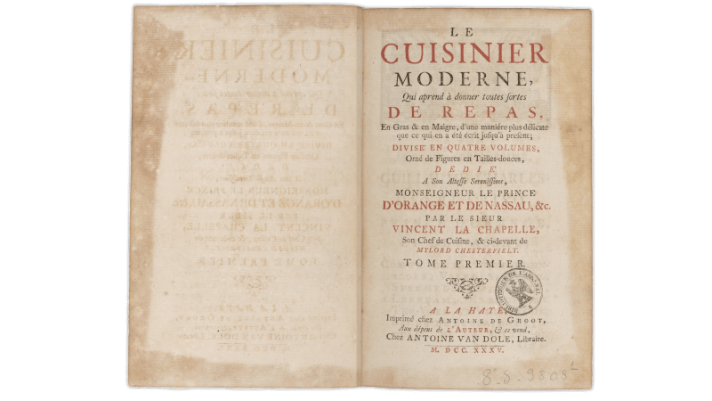Vincent La Chapelle『Le Cuisinier Moderne』1735年