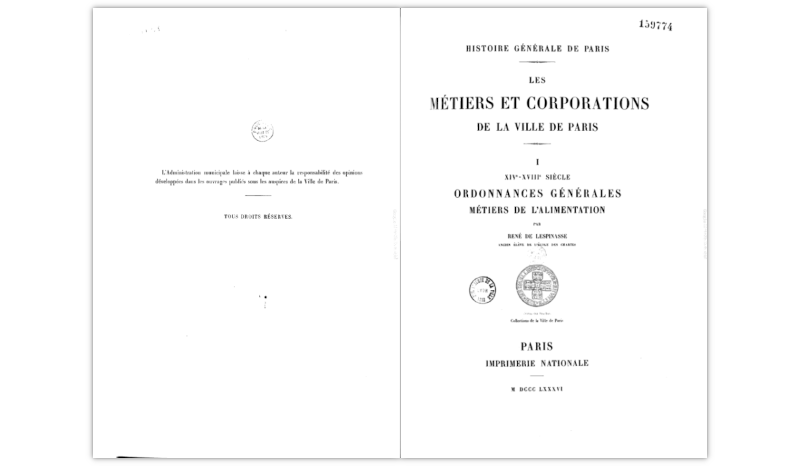 『Les métiers et corporations de la ville de Paris』