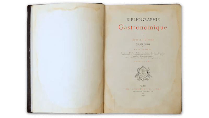 『Bibliographie gastronomique』1890年刊